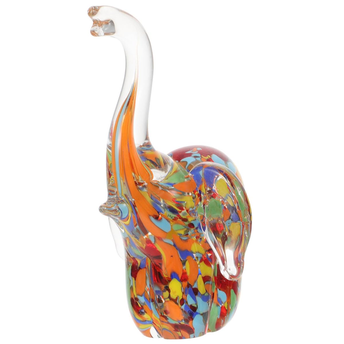 Statue d'éléphant en verre camouflage OSALADI, une figurine artisanale haut de gamme pour bureau