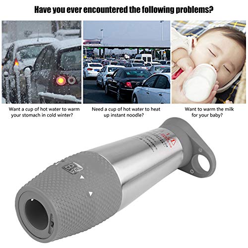 Tetera Eléctrica para Auto 12V Acero Inoxidable 350ml Gris miniatura 6