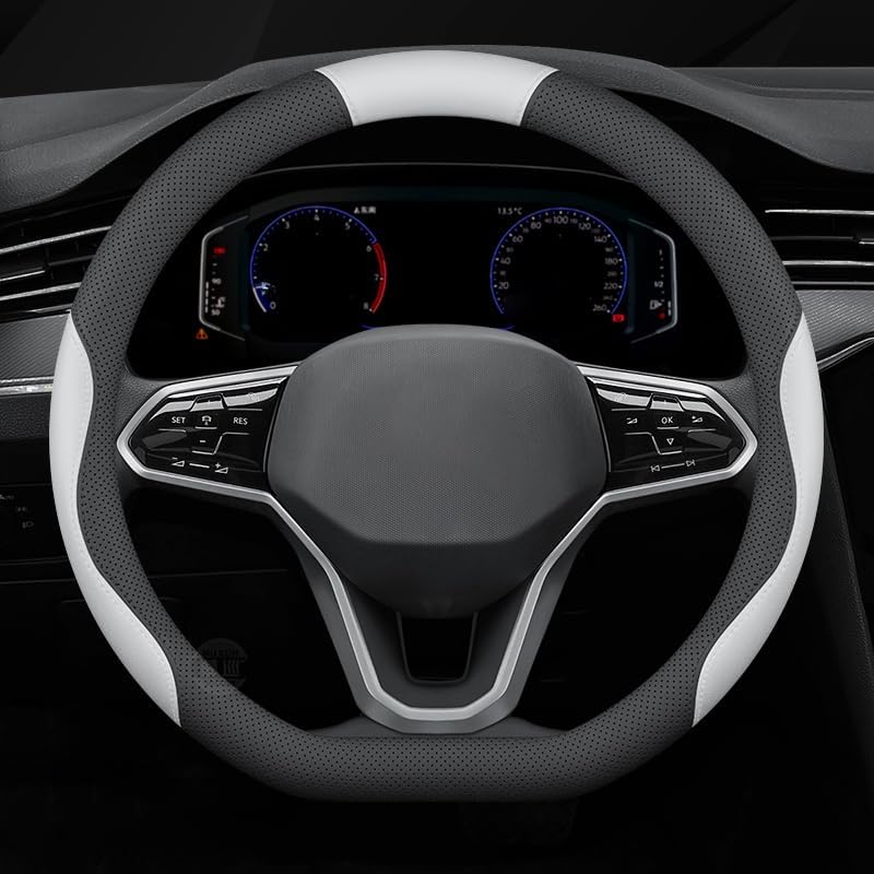 R-timer Funda Volante Coche para Peugeot 408 III Fastback 2022-2025 (5-Türer Kombi), Protector Volante Coche Accesorio Interior, Antideslizante, Duradera, Fácil de Instalar,B-D Shape