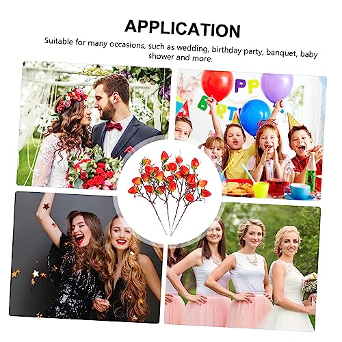 Cabilock 4pcs Artificial Strawberry Branch Wedding Ornament Party Decor Wedding Decorative Adornment Artificial Fruit Branches Home Decor Simulation Plant Home Adornment Artificial Branches