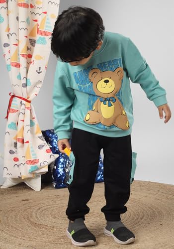 Image of POLKA TOTS 100% Cotton Co-Ord Joggers for Kids | Trendy Sweatshirt & Joggers Set | All Season Wear for Kids, Toddler & Newborn | Soft & Breathable Dress for Boys & Girls | from 6 Months to 8 Years
