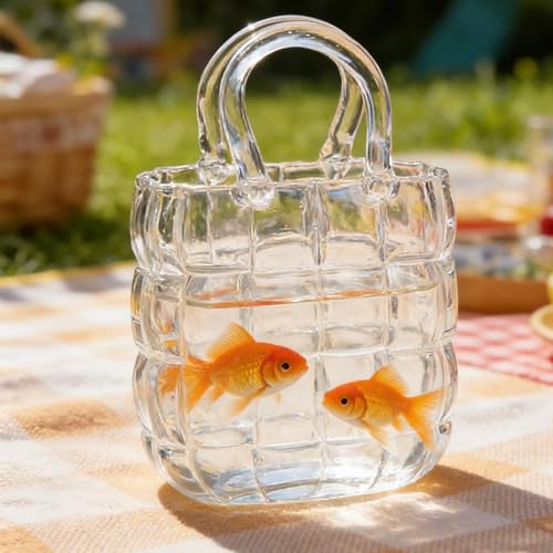 Vase en forme de sac en verre transparent original pour table
