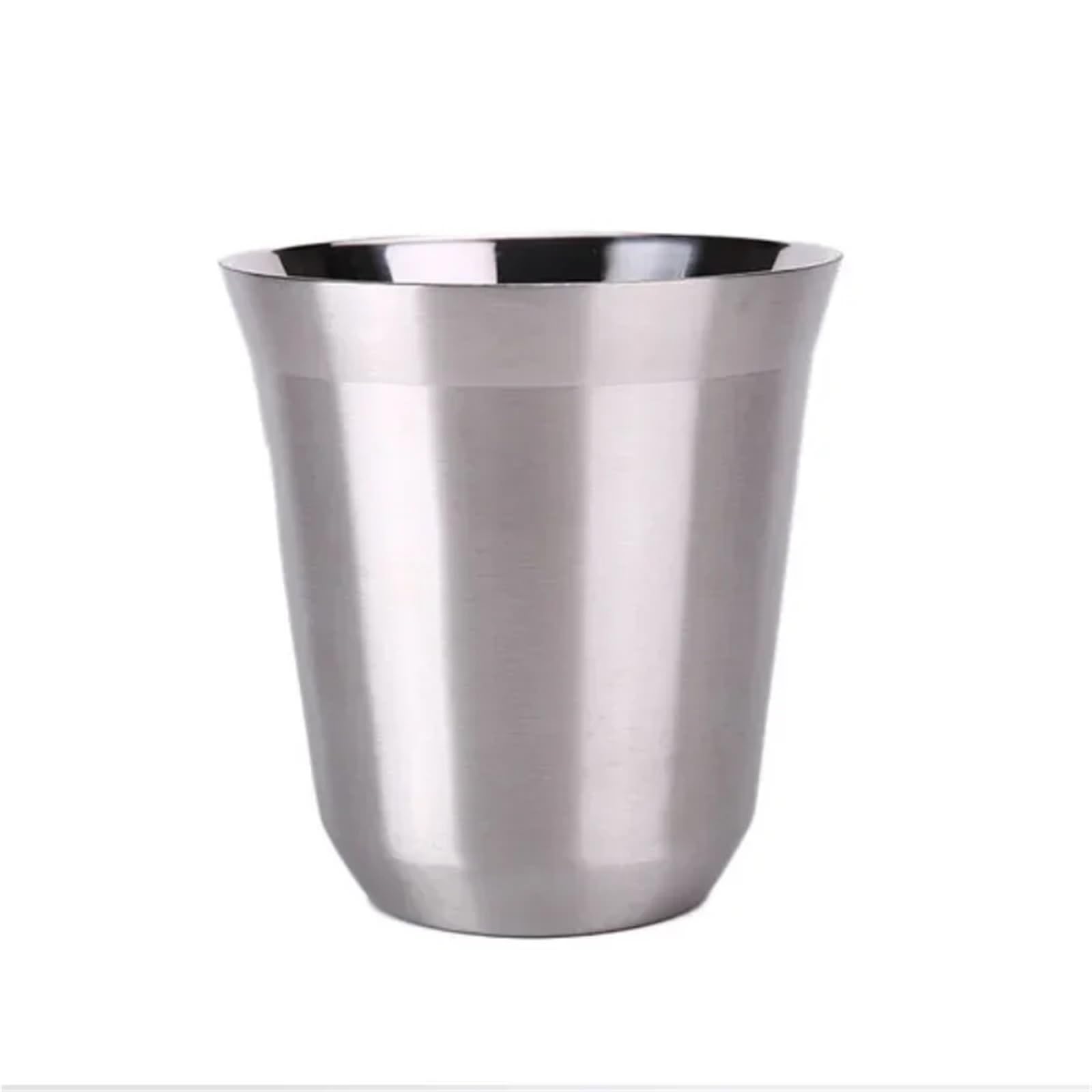 Tazas de café expreso 80ML y 160ML, tazas acero inoxidable 304, aisladas doble pared aptas for lavavajillas, poca capacidad Para café y bebidas(160ml,Silver)