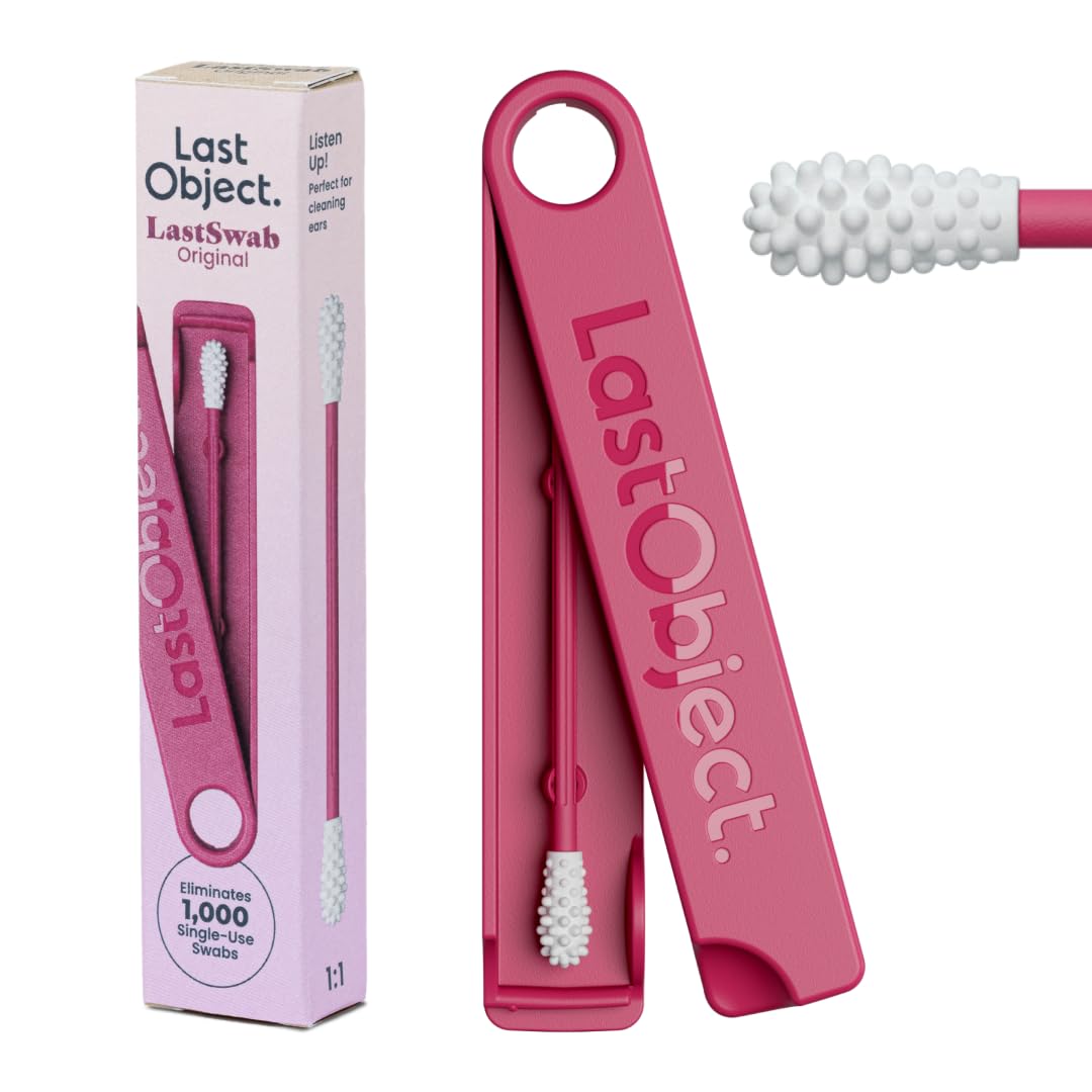 LastSwab® Reusable Cotton Swabs for Ear Cleaning by LastObject® - Eco Friendly Q tips for Ears in Red - 1 Reusable Qtips is equivalent of 1000 common Cotton Swab - Zero Waste Products - Easy to Clean