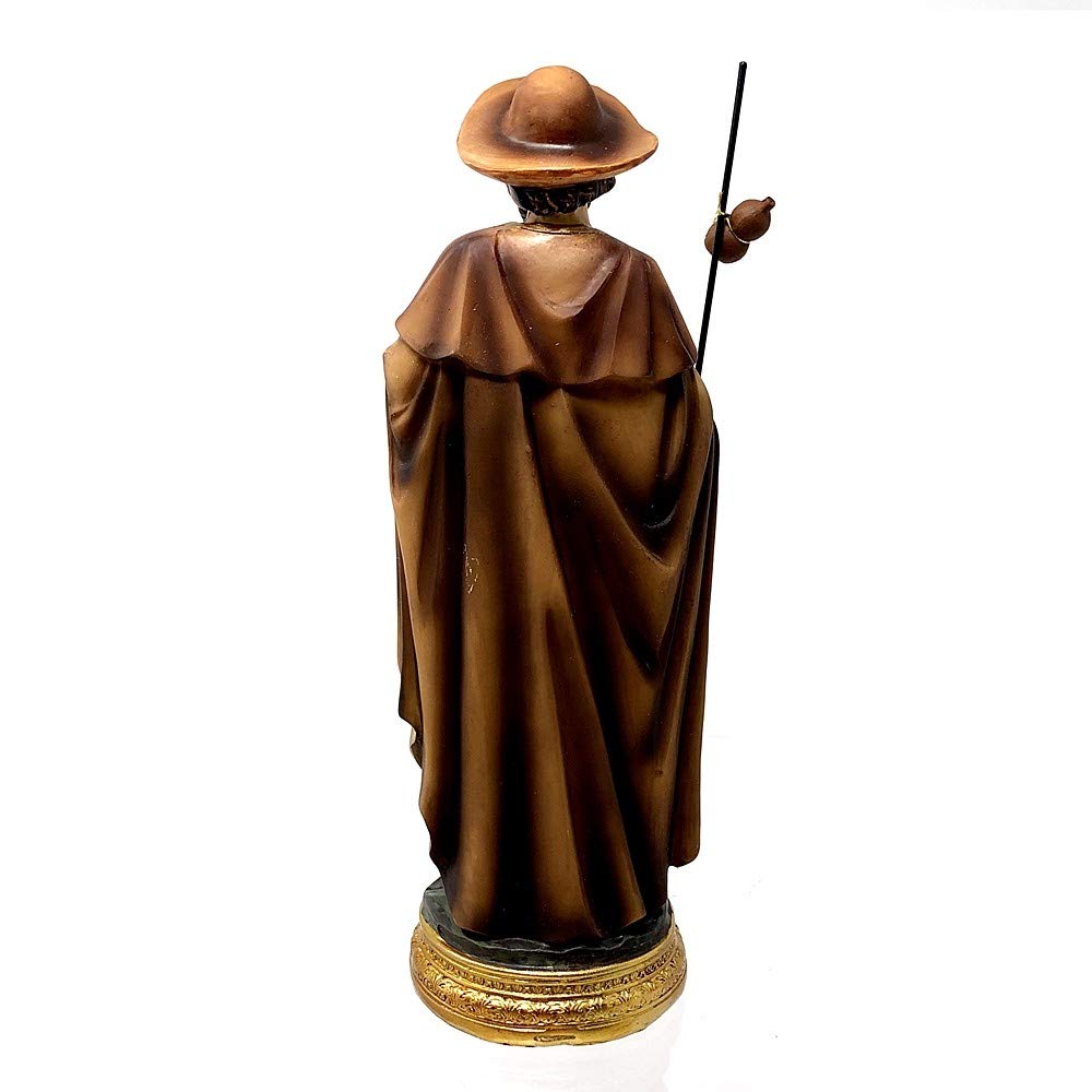 Figura Santiago Apóstol Peregrino Imagen 20Cm. Adorno Silueta Resina Peana Decoración