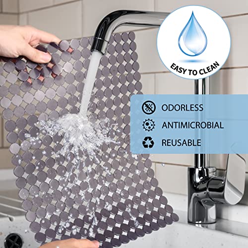 Kitchen Sink Protector Mat - 2Pack Adjustable Sink Protectors For Kitchen Stainless Steel Sink - Fast Draining Sink Mats For Bottom Of Kitchen Sink - Dishes And Glassware - Easy To Clean & Diy Cut #TOP3