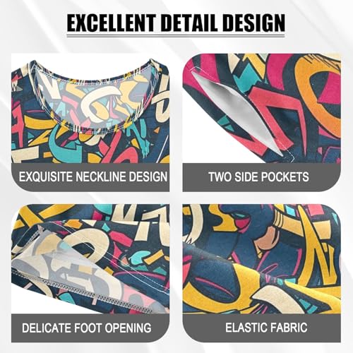 ALAZA Letter Color Pajamas Set Short Sleeve Cotton Sleepwear Summer Pjs 2 Piece 5-14Y4