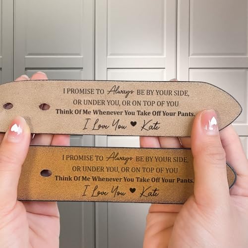 I Promise To Always Be By Your Side, Personalized Engraved Leather Belt for Husband, Custom Hidden Message Leather Belt, Romantic Gift from Wife, Birthday, Anniversary Gift4