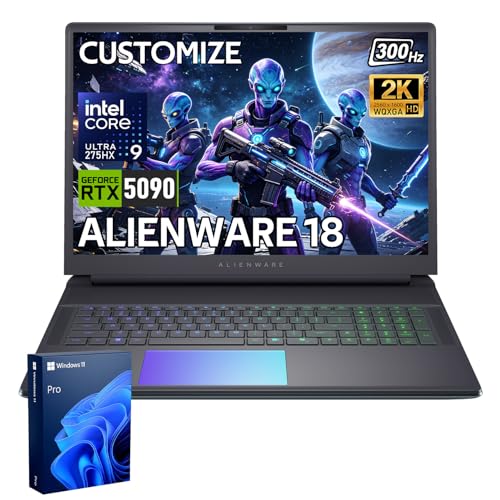 Image of DELL Alienware 5090 Intel Ultra 9 18-inch QHD+ 300Hz RGB Gaming Laptop | Area-51, Intel Core Ultra 9 275HX, RGB Backlit, Customized 64GB /128GB DDR5, 2TB /8TB SSD, Wi-Fi 7, Windows 11 Pro, Blue