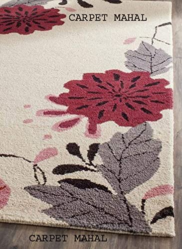 Image of Carpet Mahal Export Quality Handmade Tuffted Pure Woollen Carpet for Living Room Bedroom Size 7 x 10 feet (210X300 Cm) Color-Multi