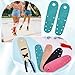 AHANDMAKER 4Pcs Roller Skate Toe Guards, Durable Faux Suede Flat Toe Guard Protectors Universal Skate Toes Protective Cover with 8 Small Holes for Roller Skates Replacement Accessories, Sea Green
