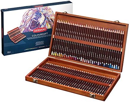 Derwent Colored Pencils, ColourSoft Pencils, Drawing, Art, Wooden Box, 72 Count (0701031)