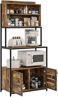 NKX Multilayer Kitchen Bakers Rack with Cabinet Microwave Oven Stand and Utility Storage Shelf for Home Use