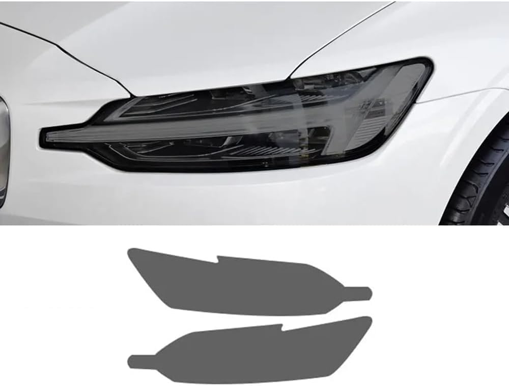 Samlng Blackened Car Front Light Film For Volvo S60 2019-2025 Transparent Car Headlight Anti Scratch Protection Film Transparent Tpu Sticker