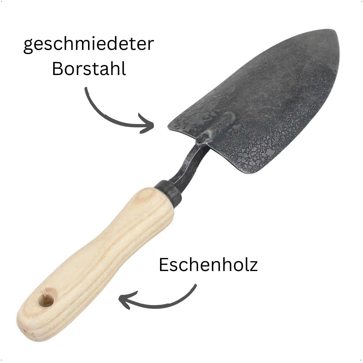 D&O - Welldone Pflanzkelle aus Borstahl - 34 cm Gartenkelle mit Esche-Griff