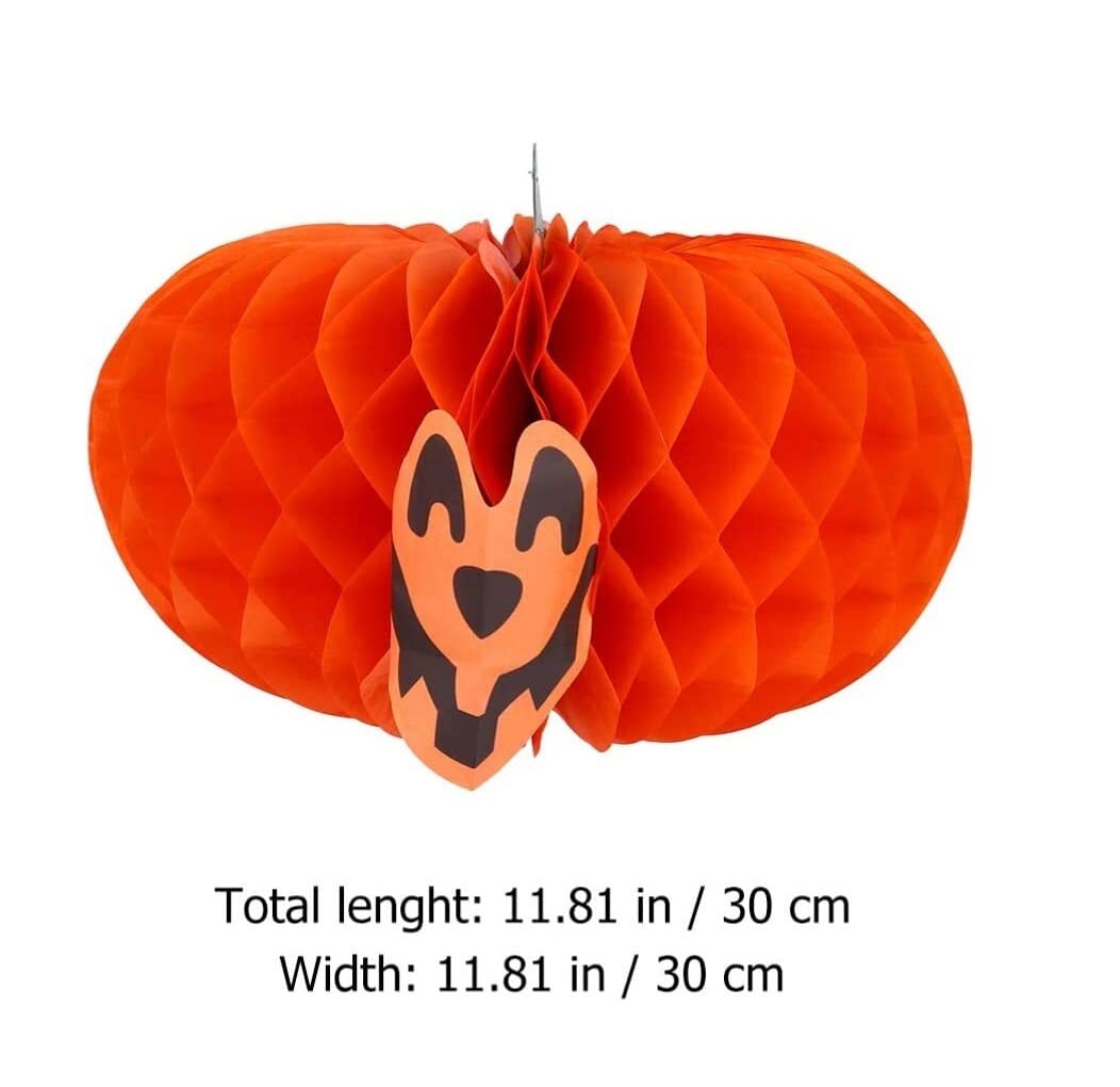 Lampion Dyni 3 Szt. Lampiony Z Dyni O Strukturze Plastra Miodu Dekoracyjna Pomarańczowa Dynia Wisząca Latarnia Halloween Party Supplies Dla Domu Dekoracje Halloween