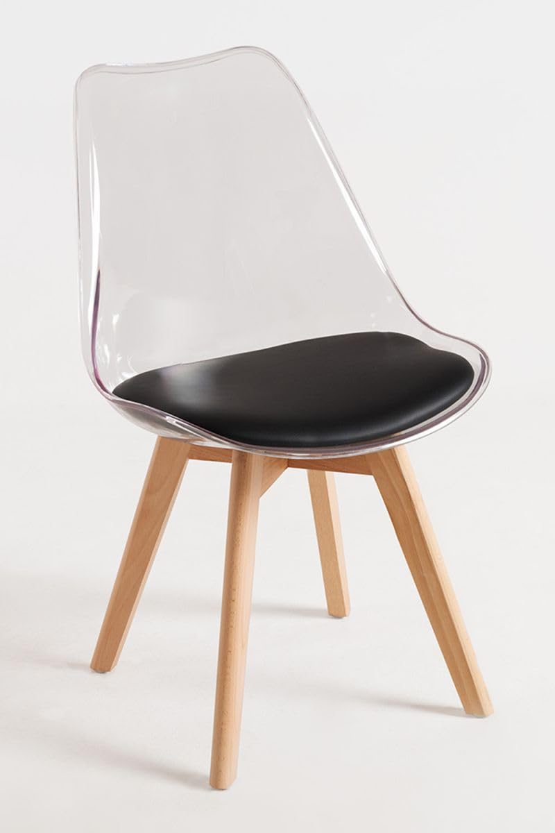 Regalos Miguel - Sillas Comedor - Silla Synk Transparente Asiento - Negro