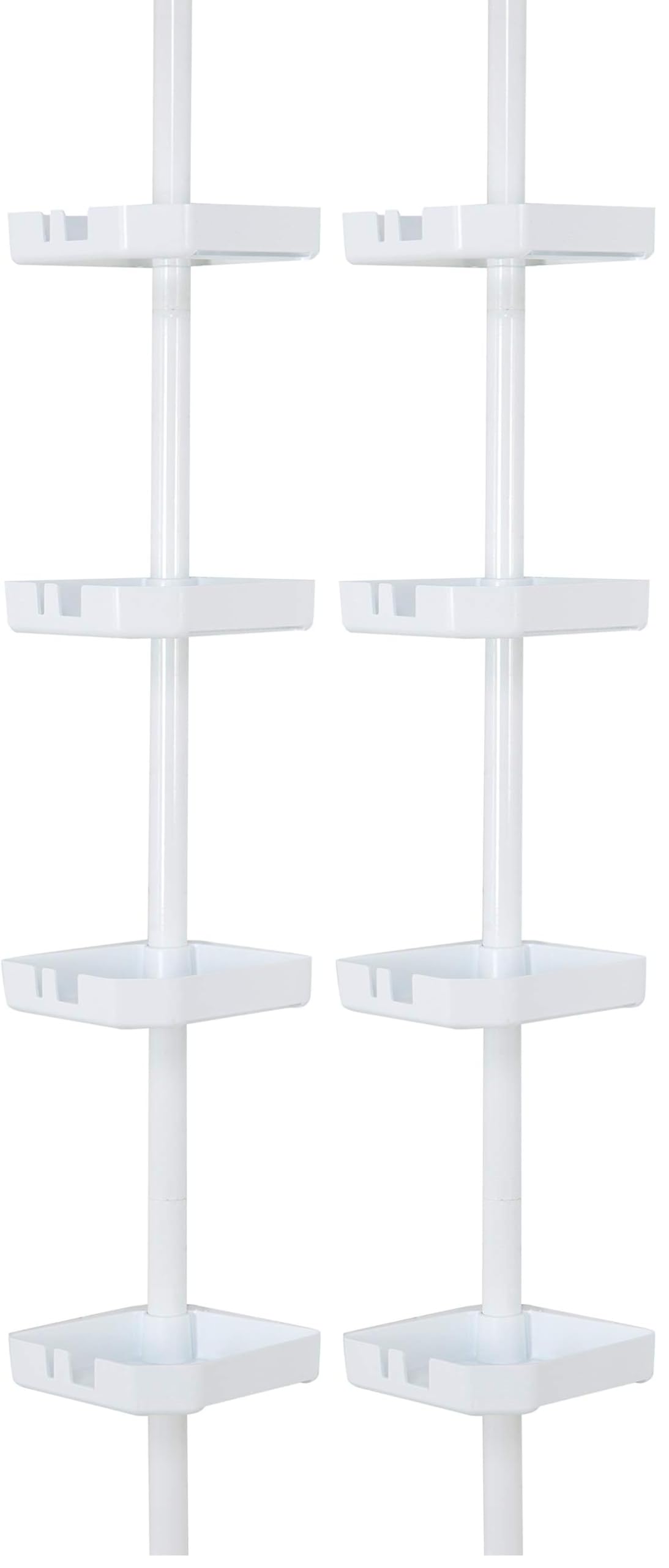 Bath Bliss 4 Tier Tensions Corner Shower Caddy Shelves Adjustable 48 -101 Bathroom Organizer Bathtub and Shower Stall