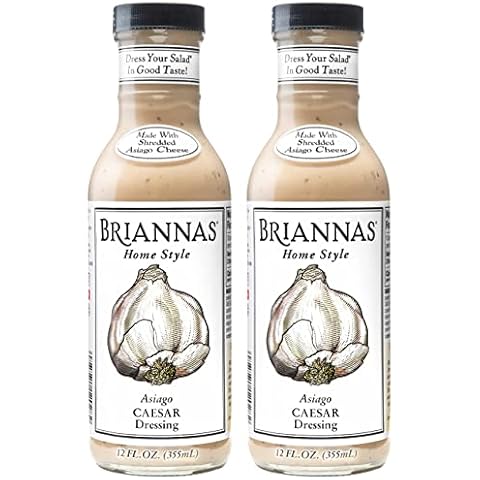 BRIANNAS Asiago Caesar Salad Dressing | Gluten Free, Nut Free, Vegetarian | Made in Small Batches - 12 Fl Oz (2 Pack) Cover