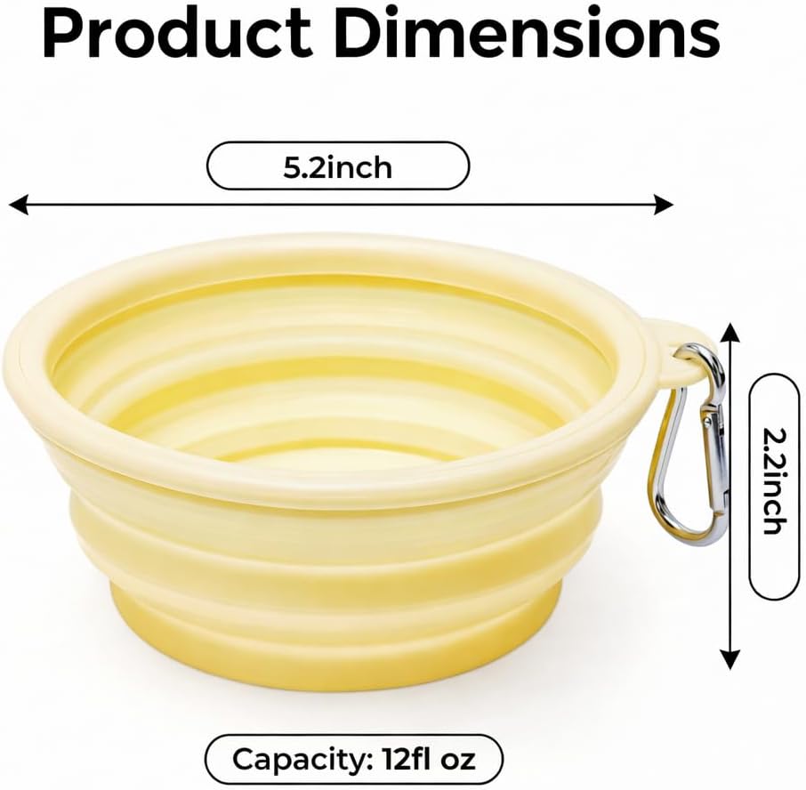 MII Too Collapsible Dog Bowls 2 Pack, 12 oz Travel Bowls with Carabiners image 5