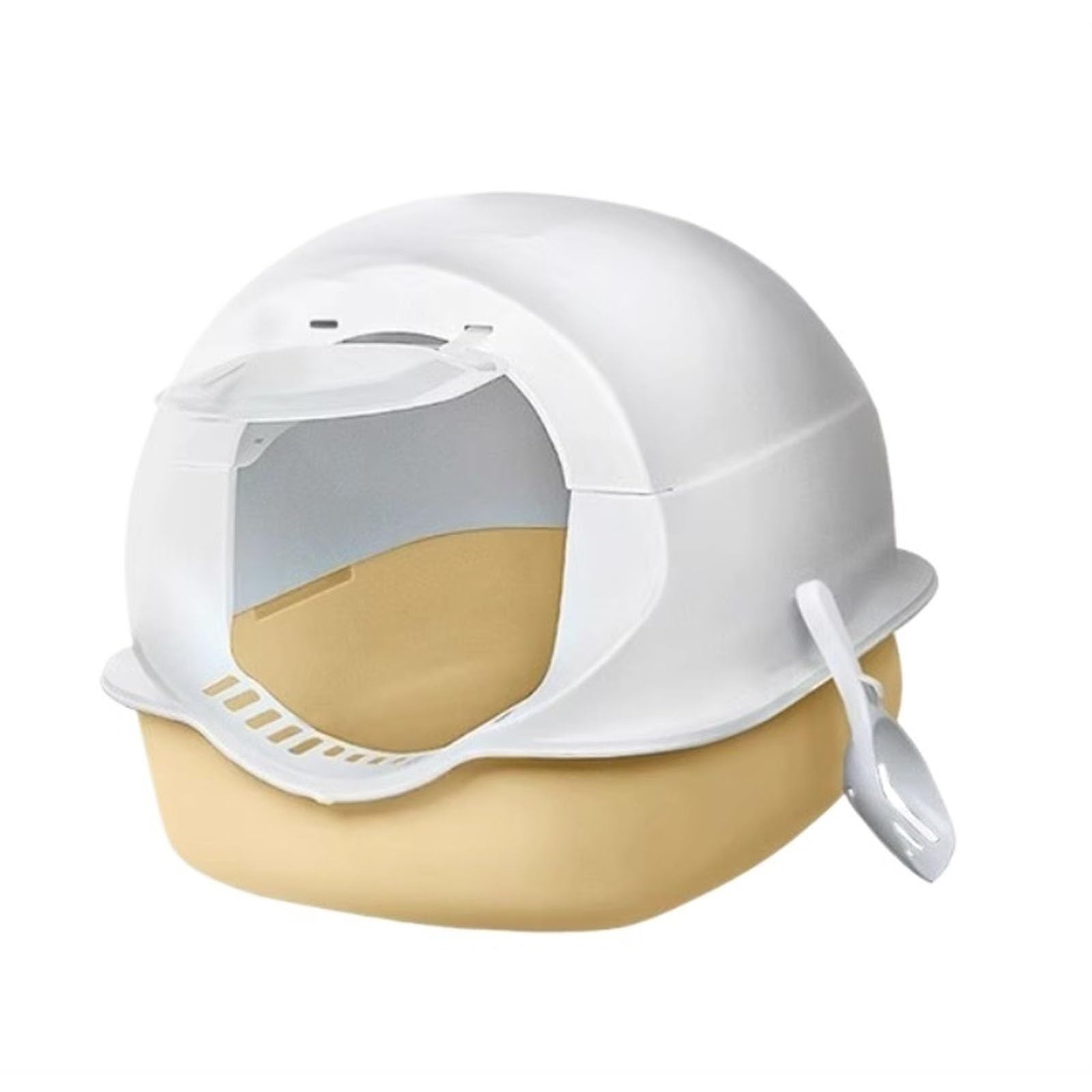 Lettiera per Gatti Lettiera for gatti completamente chiusa e antispruzzo, lettiera for gatti con paletta, grande lettiera con coperchi, antispruzzo e facile da pulire Toilette per Gatti(Yellow)