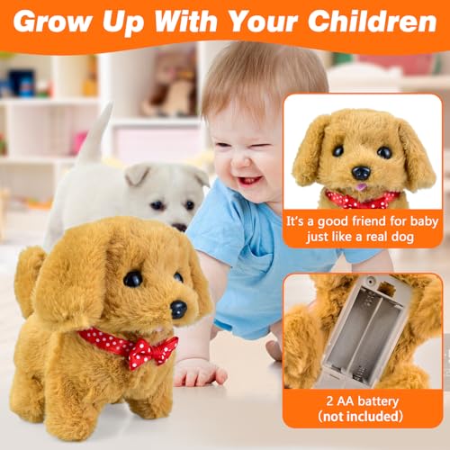 lectronic Pet, Toy Dog with Walking, Barking,Realistischer hund spielzeug kinder, Hund mit Leine der Läuft und Bellt, Haustier PlüSchtier, Hund Spielzeug Kinder laufenderhund spielzeug für kinder