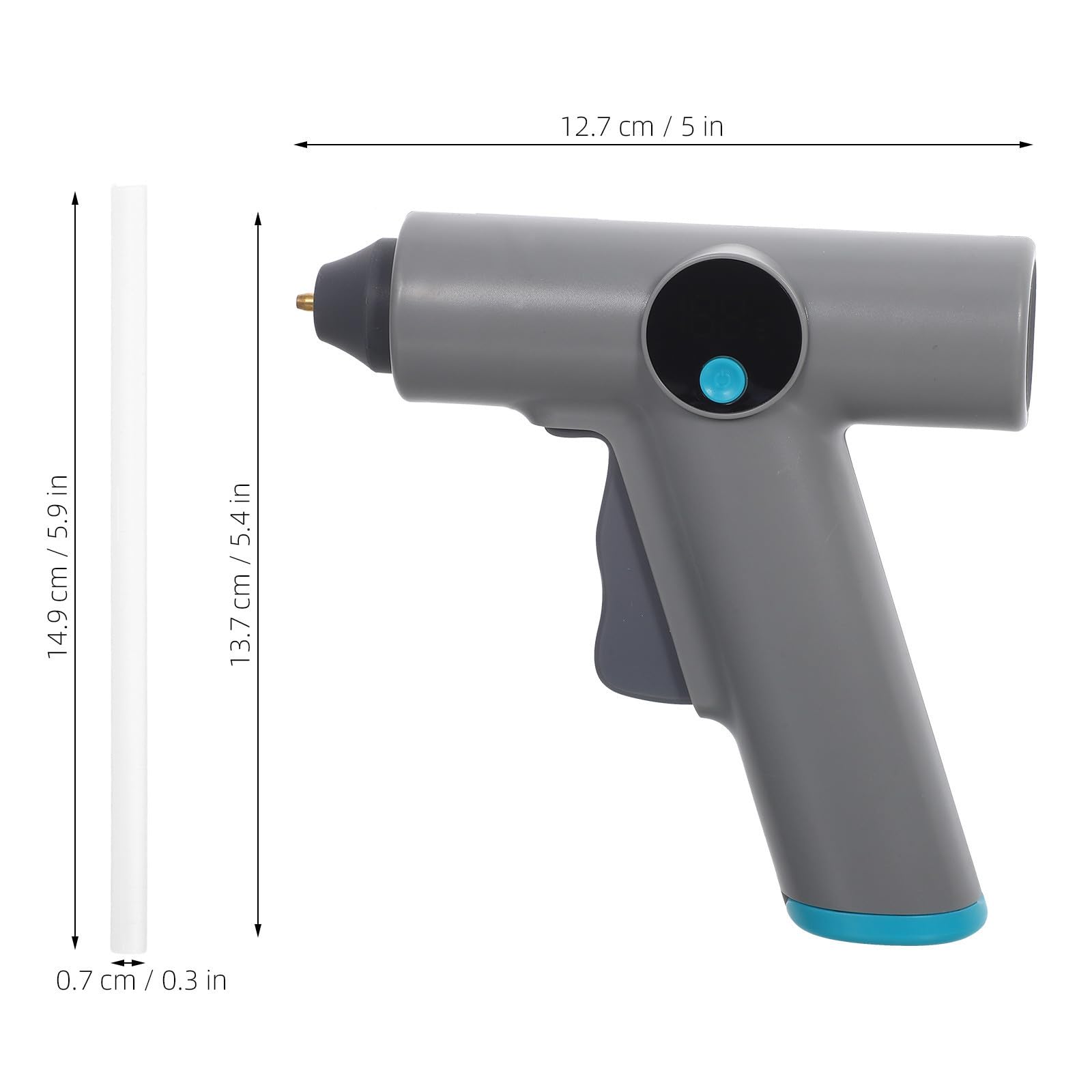 Pistola per Colla Caldo senza Fili con Controllo Digitale della Temperatura, Design Compatto in Plastica, Ricaricabile e Adatta per Artigianato e Riparazioni Fai-da-te