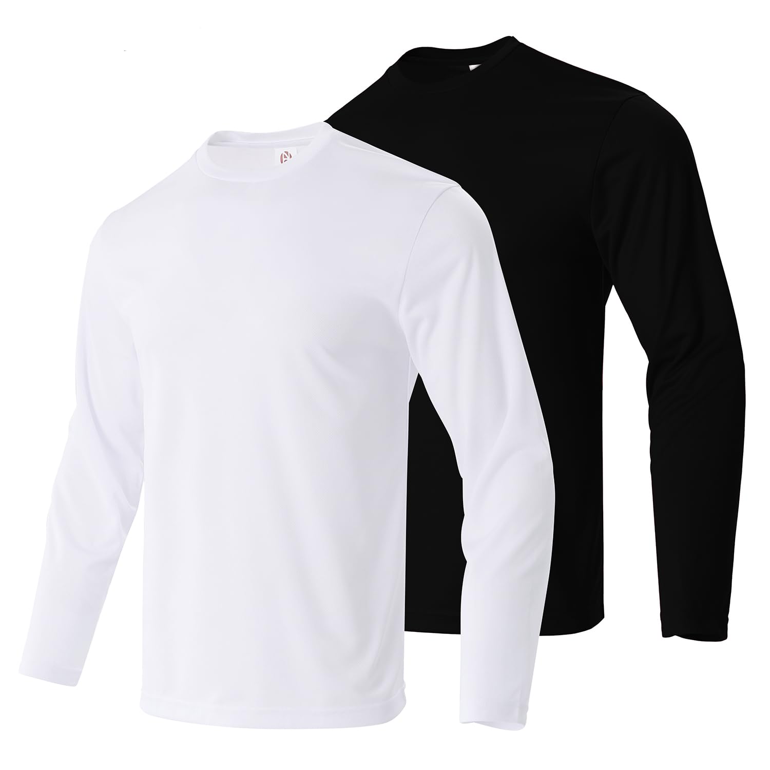 Men's UPF 50+ Sun Protective Long Sleeve Shirts Quick Dry Crew Neck T-Shirt for Gym Athletic Workout Running Fishing