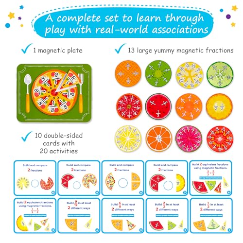 Image of Simply magic 112 PCS Yummy Magnetic Fractions - Magnetic Fraction Tiles