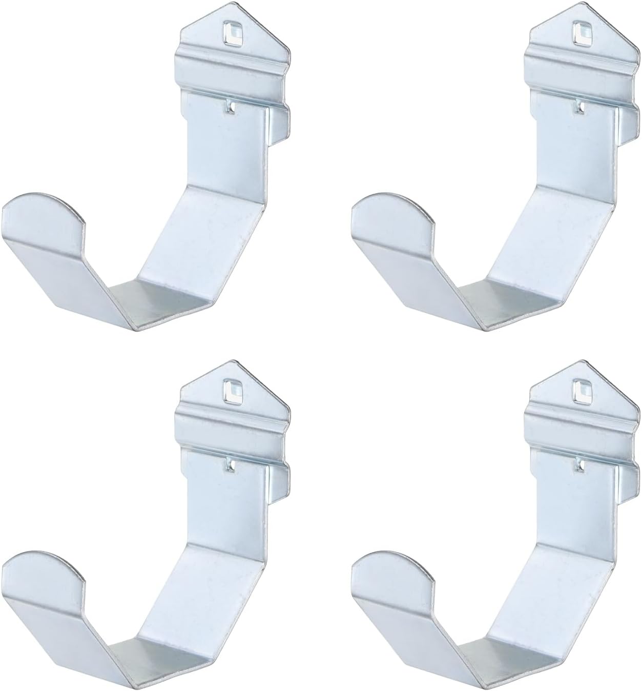 uxcell 4Pcs Metal Square Peg Board Hooks, 4.1" Heavy Duty Exhibition Display Hooks Square Hole Peg Bracket for 3/8" Spaced Pegboards, Retail Shelf Rack Hook, Silver