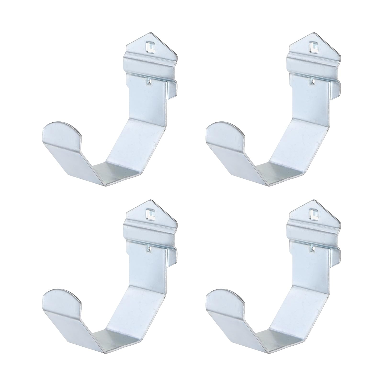 sourcing map 4Pcs Metal Square Peg Board Hooks, 4.1" Heavy Duty Exhibition Display Hooks Square Hole Peg Bracket for 3/8" Spaced Pegboards, Retail Shelf Rack Hook, Silver