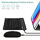 LAMA Kabellose Bluetooth Tastatur & Maus, wiederaufladbare Ultra-dünn Universal Tablet Tastatur, kompatible mit iPad/Tablet/iOS/Android/Windows Laptop/Computer, Deutsches QWERTZ-Layout, Schwarz