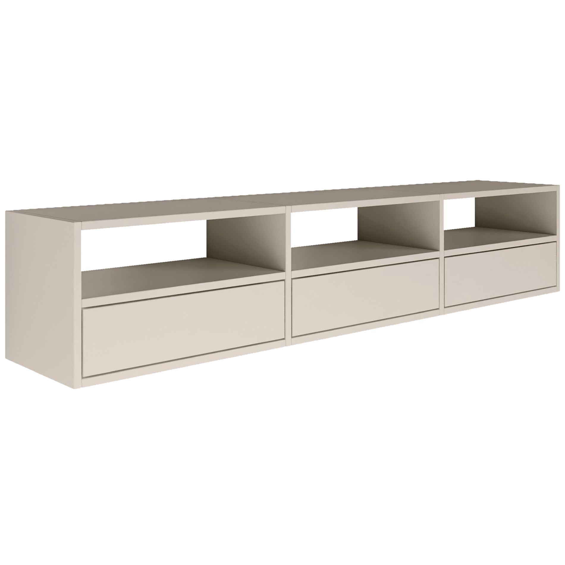 Selsey TV Lowboard - Kaschmir Farbe Moderne Fernseher Kommode 150 x 30 x 30 cm (BxTxH) TV Unterschrank für Wohnzimmer Schrank mit Klappen Push to Open Lowboard Hängend TV Cabinet Wandmontage