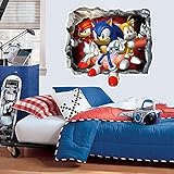 The Hedgehog Sonic Cartoon Wall Stickers for Kids Bedroom Decoration Background Wall Decals Home Dec