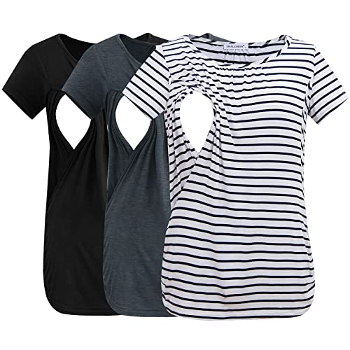 Smallshow Damen Stillshirt Kurzarm Stillen Tshirt Umstandsmode...