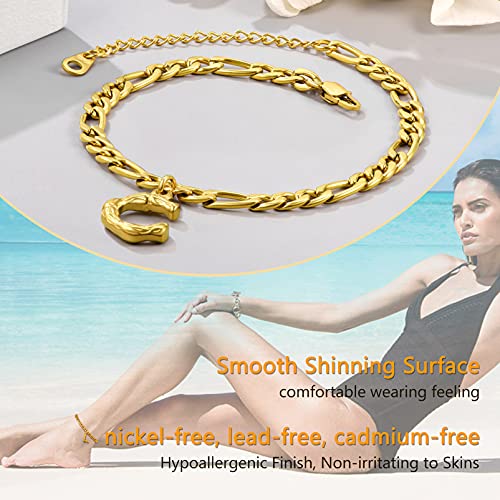 Prosteel Initial J Anklet Gold Letter Figaro Chains Bamboo Alphabet Foot Jewelry Men Womens Ankle Bracelet Name Anklets Initials #TOP5