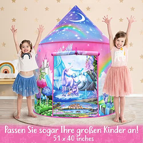 W&O Tenda per Bambini Tema Unicorno con Suoni Magici, Tenda Unicorno Bambina Regalo, Tenda Unicorno Bambina, Tenda Bambini, Tenda Gioco Bambini per Interni ed Esterni, Giochi per Bambini