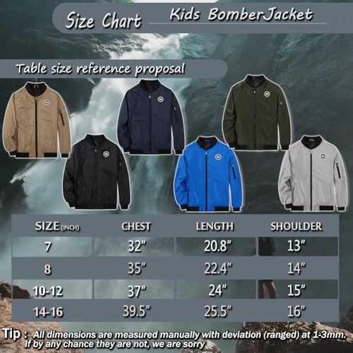 Image of SNOW DREAMS Boys Girls Bomber Jacket Flight Jackets Spring Varsity Jacket