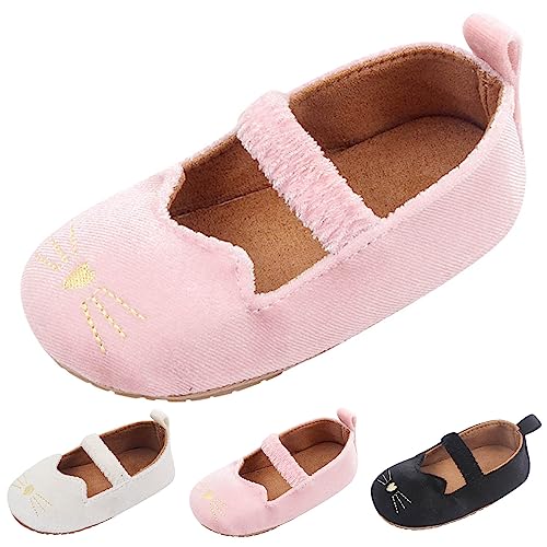 Toddler Baby Shoes Girl Boy Baby Sports Shoes Fashion New Pattern Cute Cat Hook Loop Breathable Flat (White, 2 Infant)2