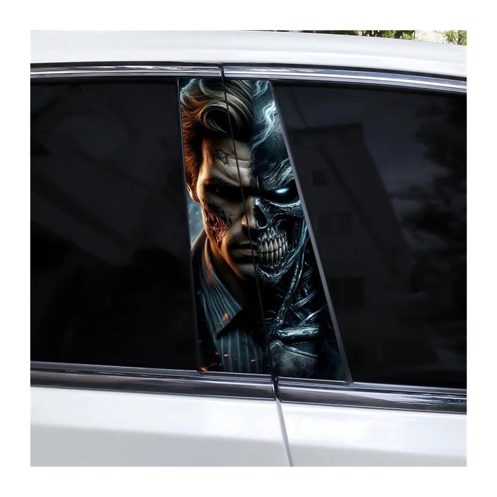 Body Parts 1pair Car Door Pillar Decals Skull Car B-Pillar Stickers DIY(E)
