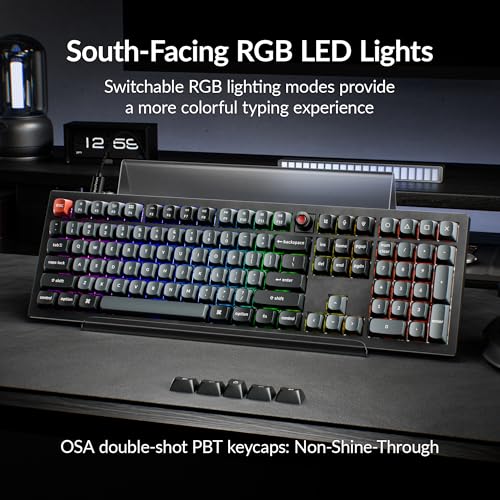 Image of Keychron V6 8K Full Size Wired Mechanical Keyboard with Programmable Knob, 8000 Hz Polling Rate, OSA PBT Keycaps, Hot-swappable Super Banana Switchs, RGB Backlit for Mac Windows Linux