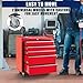 GarveeHome 5-Drawer Tool Chest, Rolling Tool Box with Wheels and Lock System, Portable Storage Rolling Tool Chest for Warehouse, Workshop & Repair Shop, Red