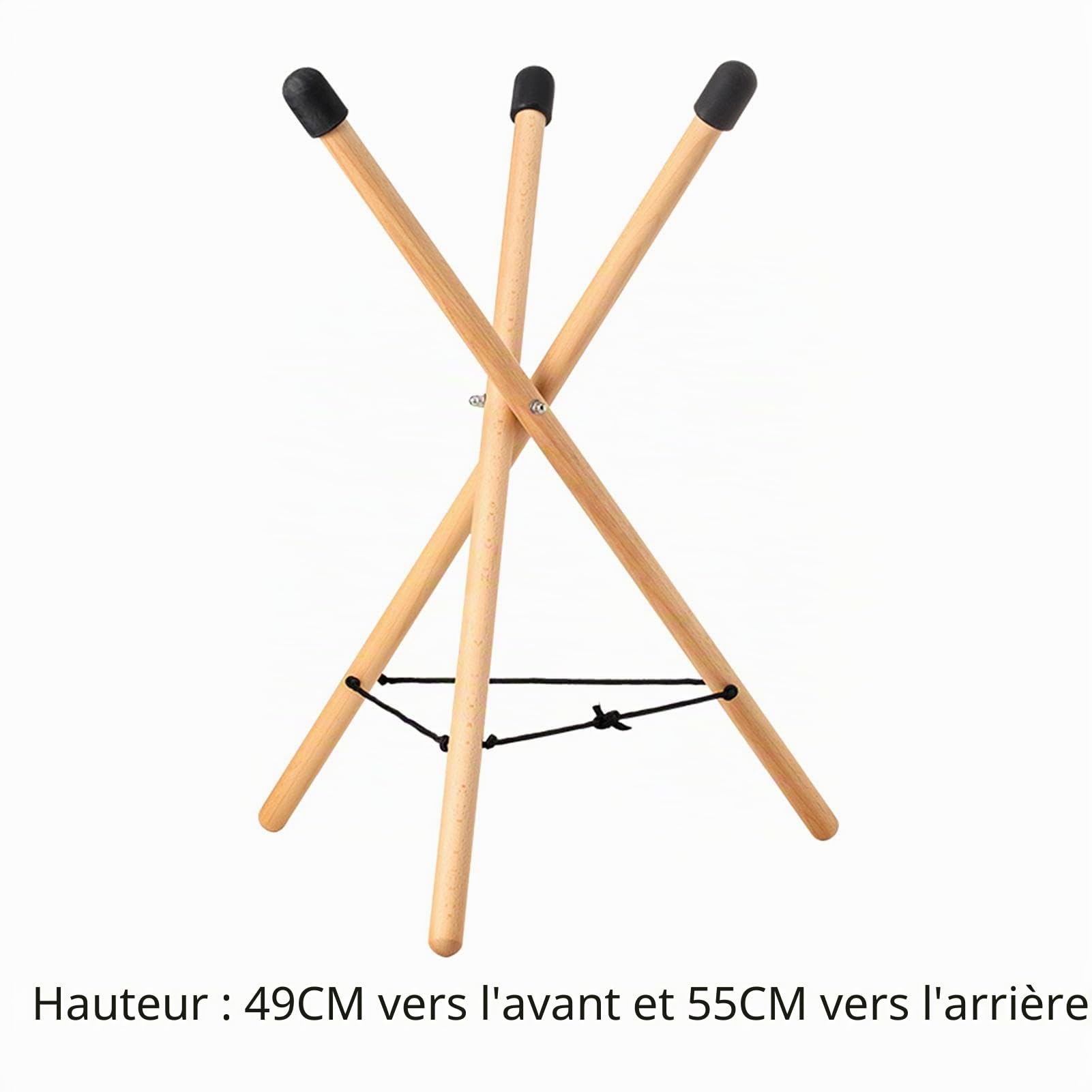 Support de handpan pour tambour en acier, trépied de support de handpan | Support de caisse claire en bois massif - Support de caisse claire Portable, support de caisse claire réglable en