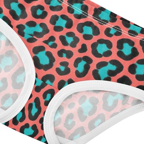 Joisal Cotton Girls Underwear Toddler Black Turquoise Leopard Print Girl Panties Cute Pattern Kids Briefs Undies 2t4