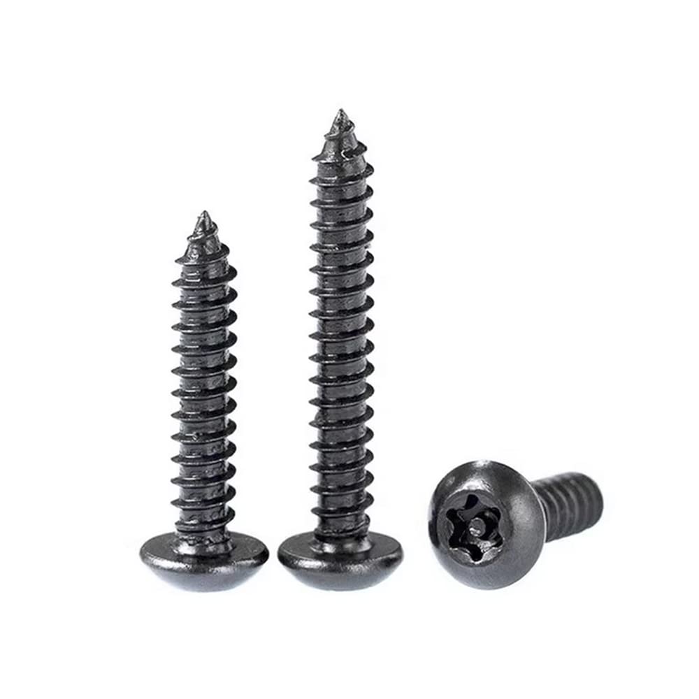 Black 304 Stainless Steel Pin Tamper Torx Button Head Self Tapping Screws (M4.2 x 13mm,100)