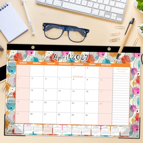 Image of GuassLee Desk Calendar 2026-2027, Desktop Calendar Monthly Pages 17 inch x 11.5 inch Runs from Jun.2026 to Dec. 2027-19 Monthly Hanging Calendar with Corner Protectors for School, Home and Office