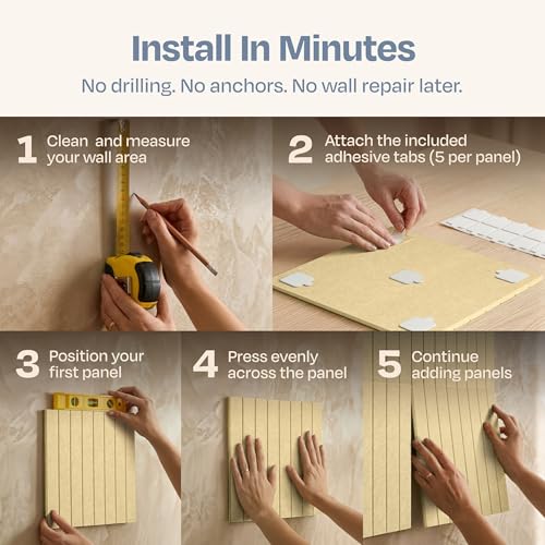 Image of X-Large Cork Board Alternative 12-Pack Felt Bulletin Board Thick and Decorative Pin Board for Home Office Walls 47.24 x 35.43 Inches with 72 Adhesive Tabs - [Cancun Sand]