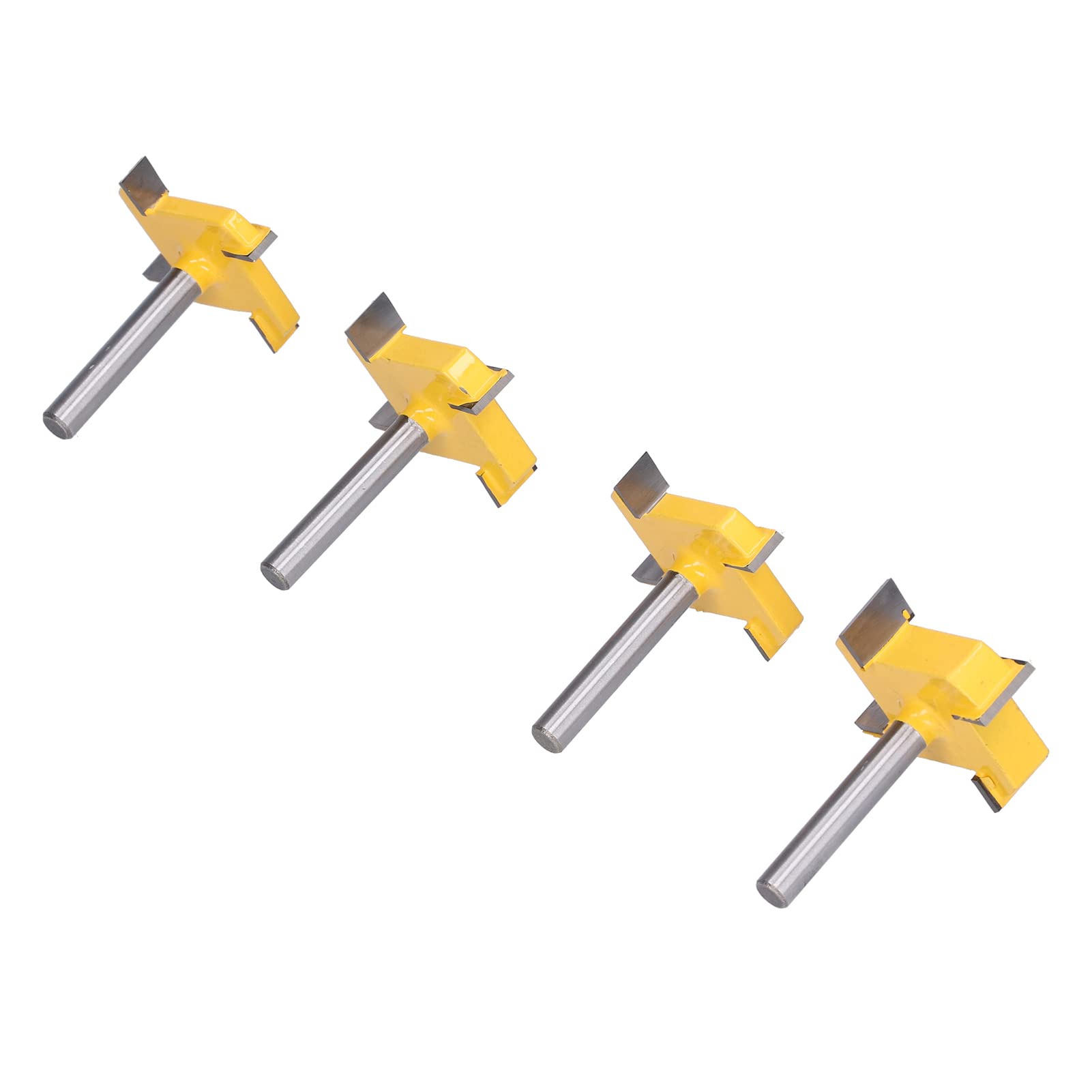 Punta per router da superficie, gambo da 1/4", a 4 flauti, con punta per spianare lastre; fresa CNC per lavorazione del legno, rivestita in PTFE, ideale per legno massello,