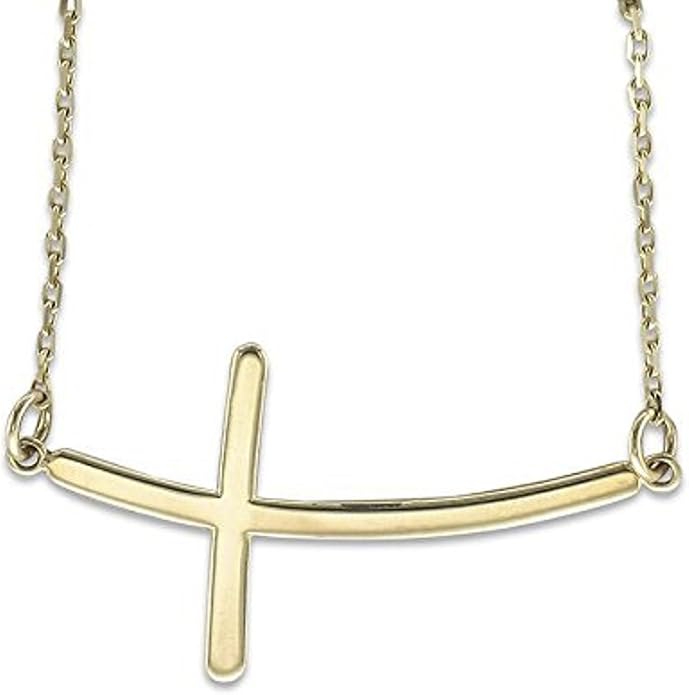 14 Karat Yellow Gold Sideways Cross 
