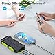 Solar Powerbank 26800mAh PD 15W Tragbares powerbank solar USB C Outdoor Wasserdichtes Externer Akku mit LED-Licht und 3 Ausgängen Solar Ladegerät für Smartphones, Tablets, Camping und mehr, Grün